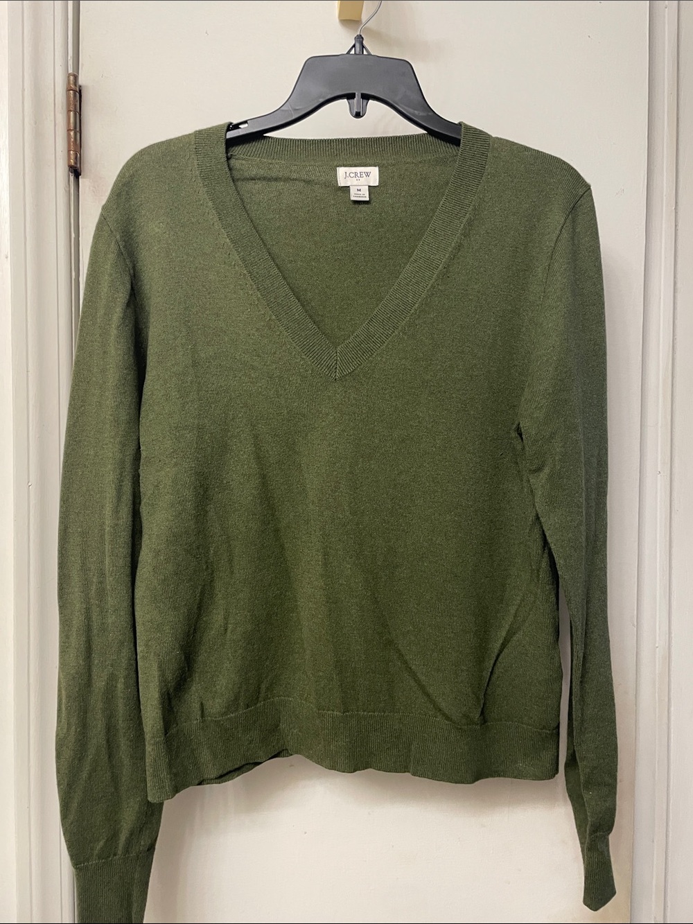 J. Crew Olive V-Neck Sweater